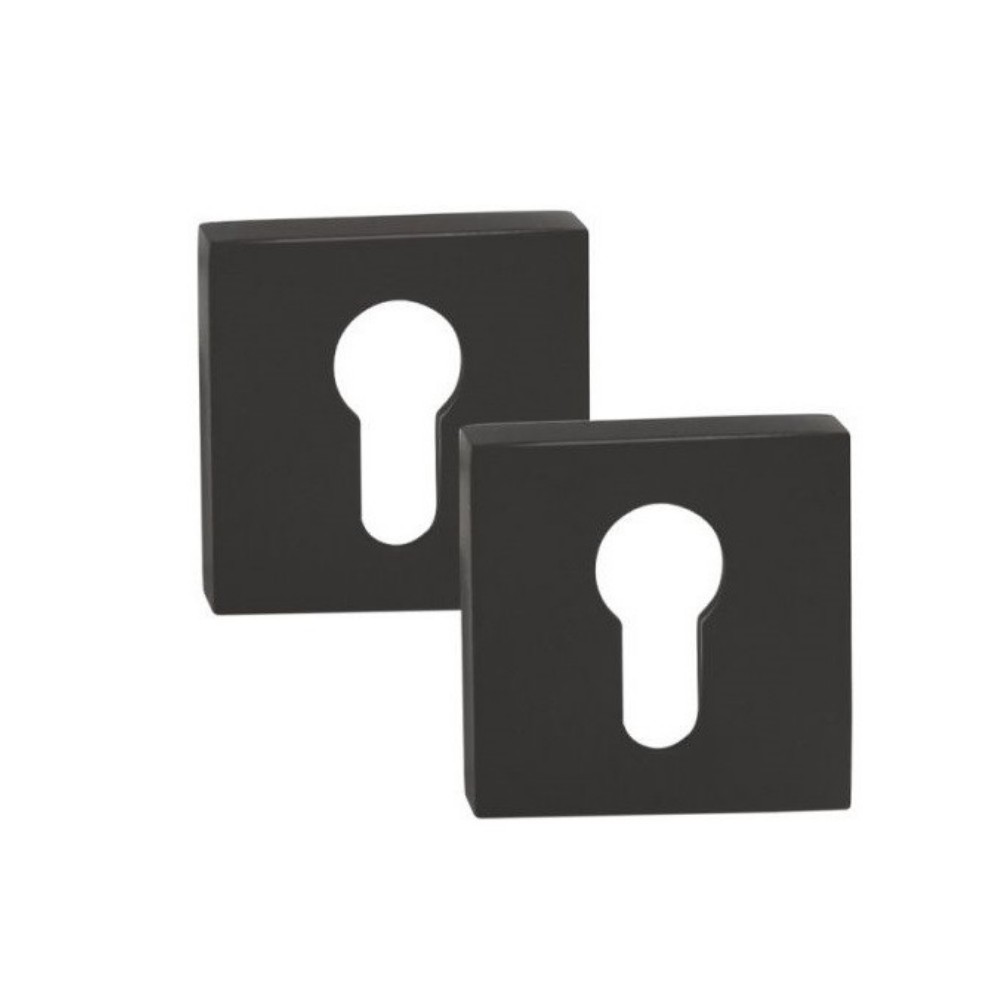 Накладка на евроцилиндр (квадрат) 2шт в комплекте, CWS Black. черный матовый (WS)